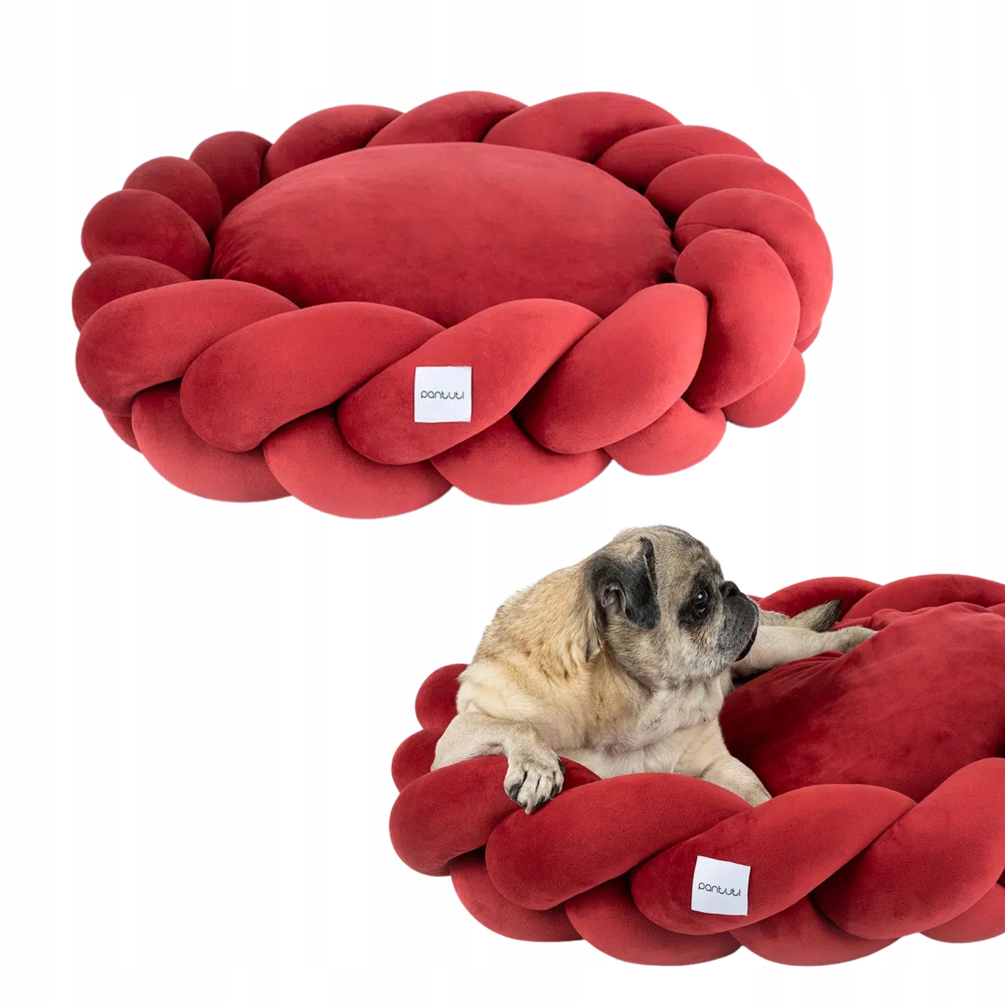 Levně Elegantní pelíšek pro psa Elżbieta, barva vínová #100 L