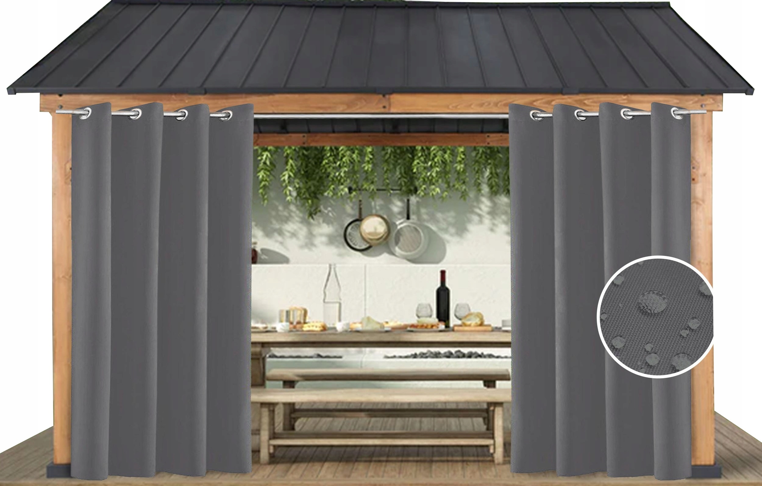 ZASŁONY OGRODOWE 155x240 DO ALTANY TARASU Producent Agnes