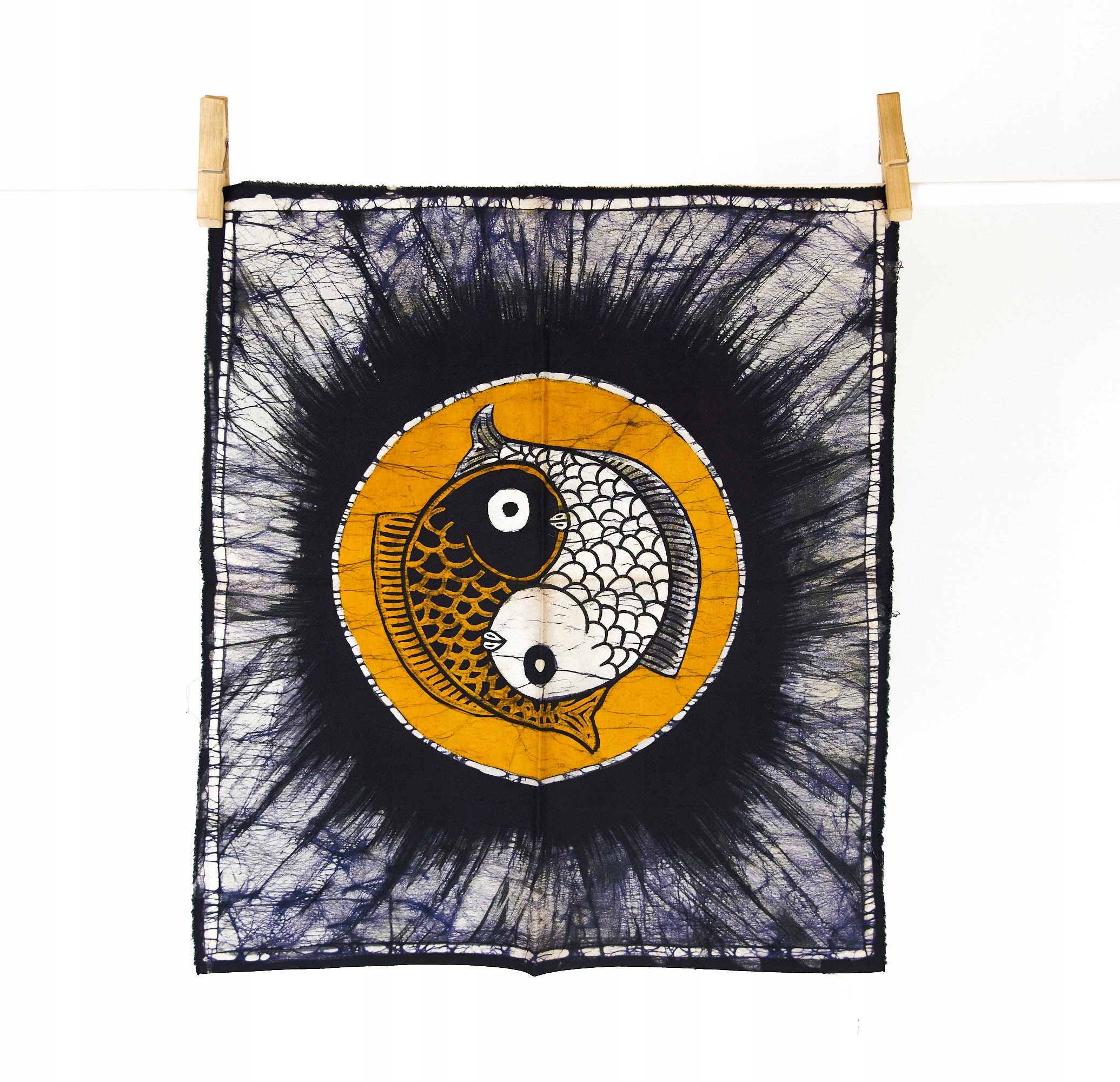 Unikat obrázek na vosku Batik Yin Yang Ryby Jin Jang