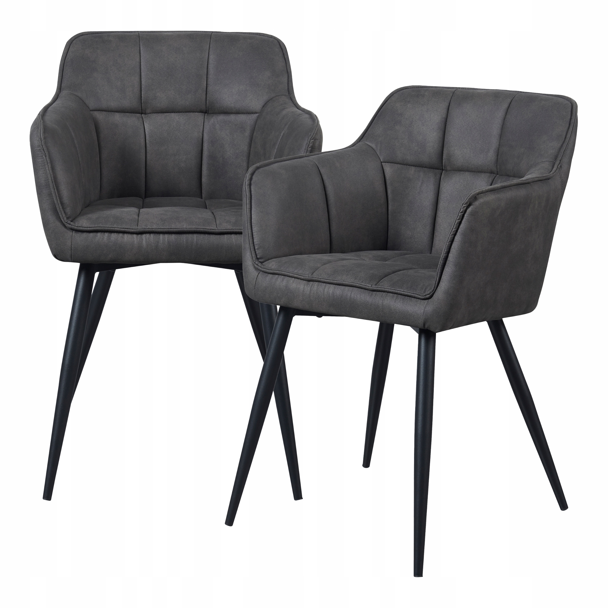 Sada 2 jídelních židlí Birmingham v tmavě šedé barvě