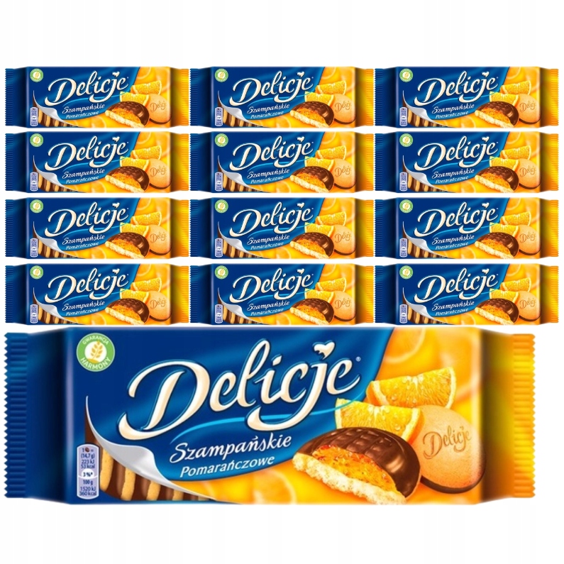 Levně Delicje šampaňské s pomerančovým želé zalité čokoládou 147 g x 12 ks