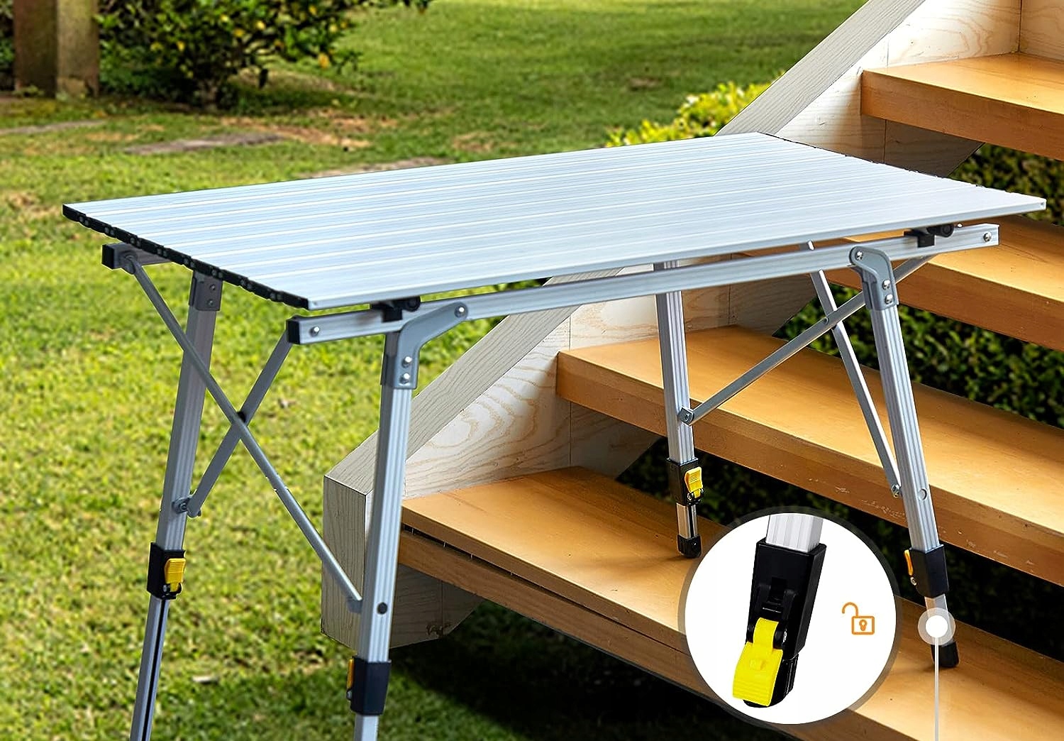 STOLIK STÓŁ KEMPINGOWY TURYSTYCZNY PRZENOŚNY ALUMINIOWY SKŁADANY 90×53 cm Długość (cm) 90