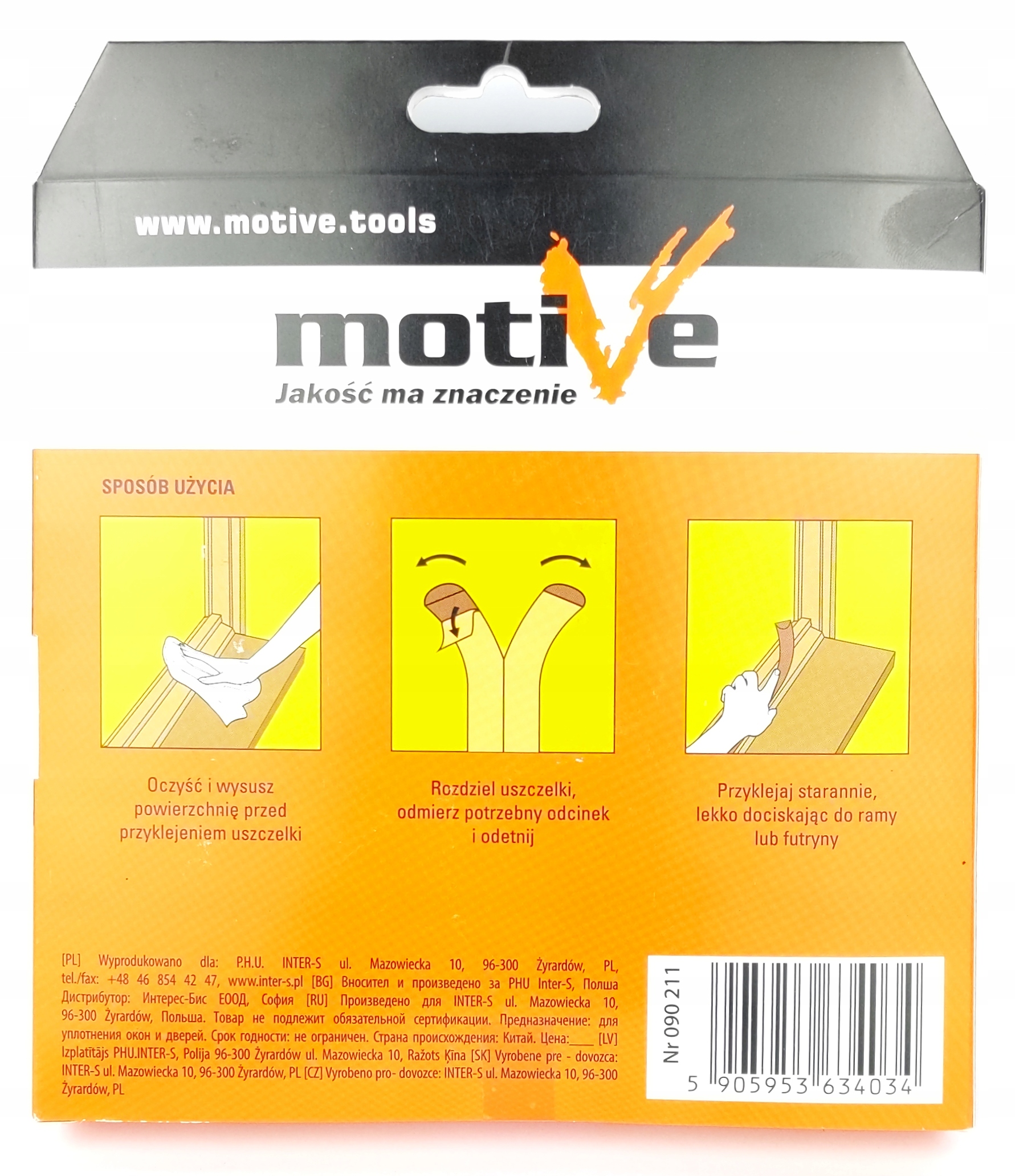 USZCZELKA DO DRZWI SAMOPRZYLEPNA BRĄZOWY 6M Marka Motive