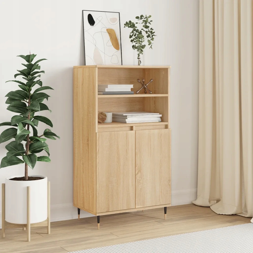 Petrashop Skříň highboard dub sonoma 60 x 36 x 110 cm kompozitní dřevo Hně