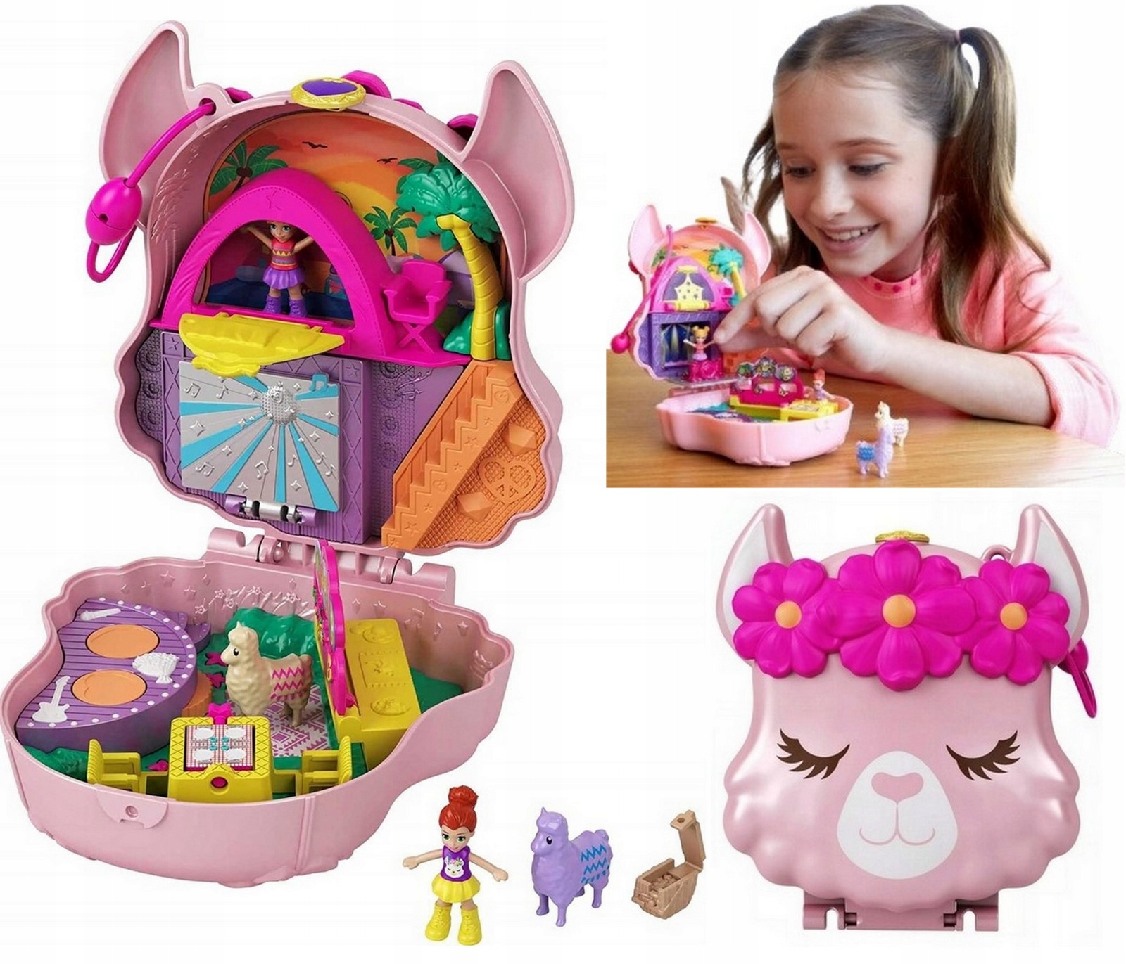 Polly Pocket Lama Party Zestaw w szkatułce walizka muzyczna GKJ50