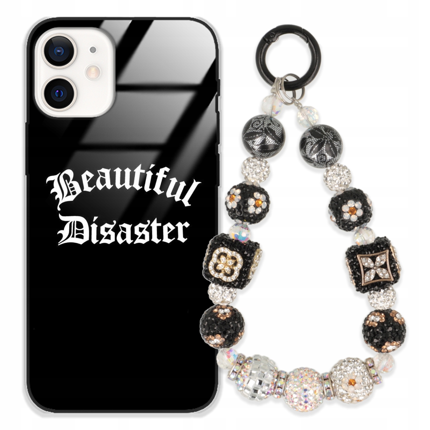 Pouzdro Pro Iphone 12 Mini Glass Přívěsek Na Klíče Elegantní Kryt Premium Vzory