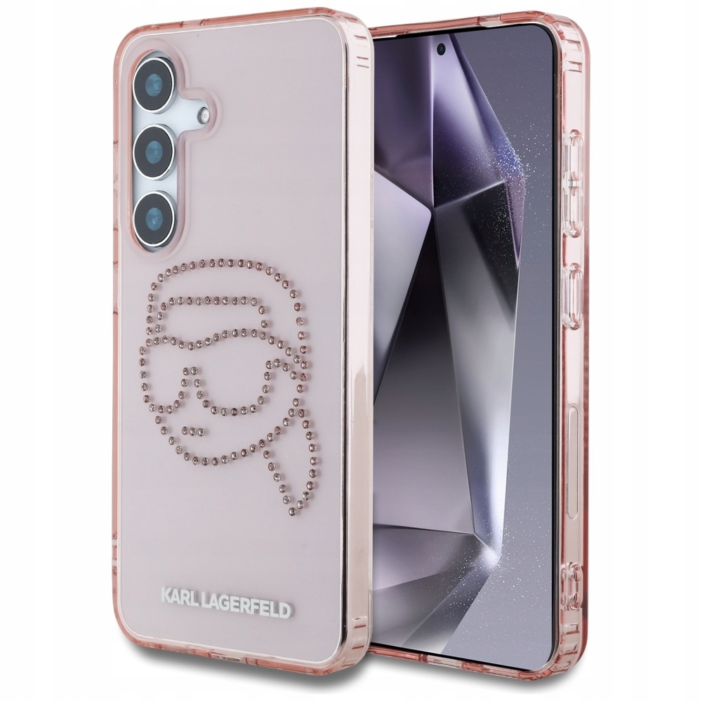 Pouzdro Karl Lagerfeld Rhinestones K. Head Logo pro Samsung Galaxy S25 růžové