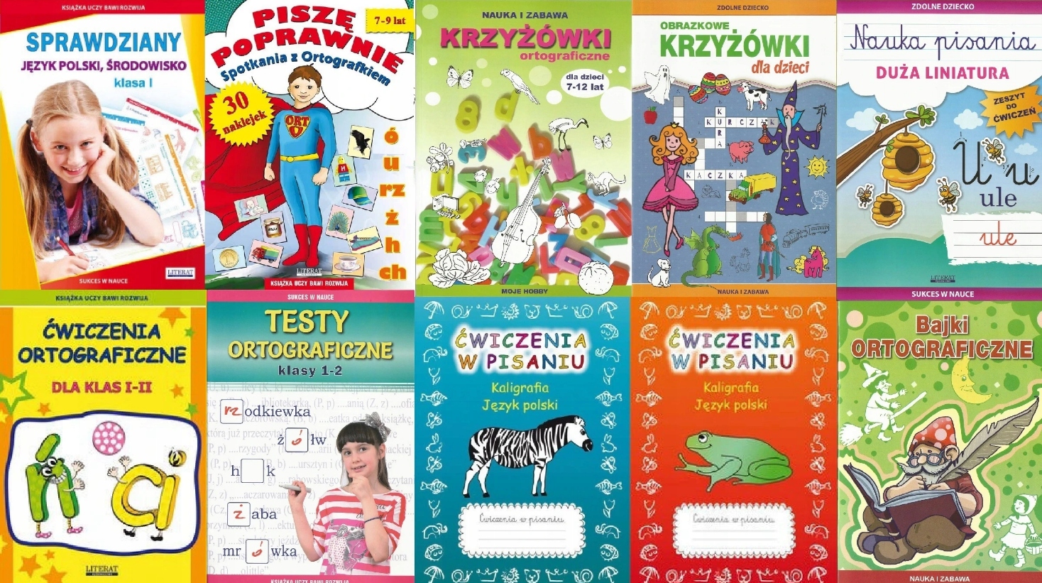 Język Polski - 1 klasa - ZESTAW 10 książek /ZL