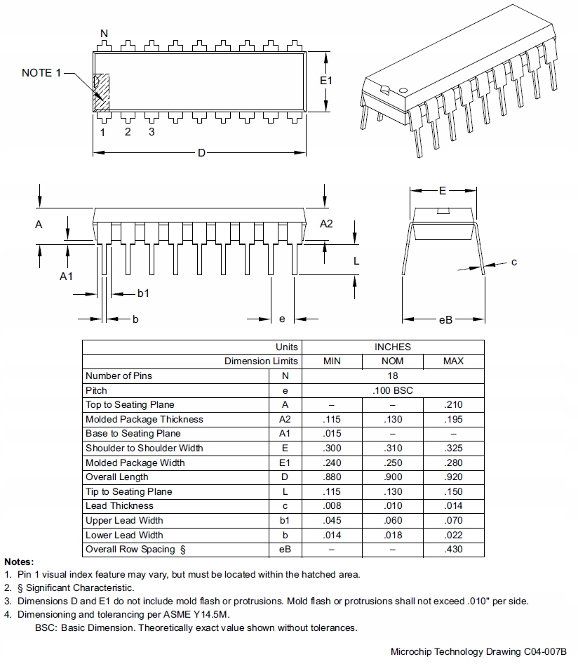 MIKROKONTROLER PIC16F628A-I/P DIP18 Symbol PIC16F628A-I/P