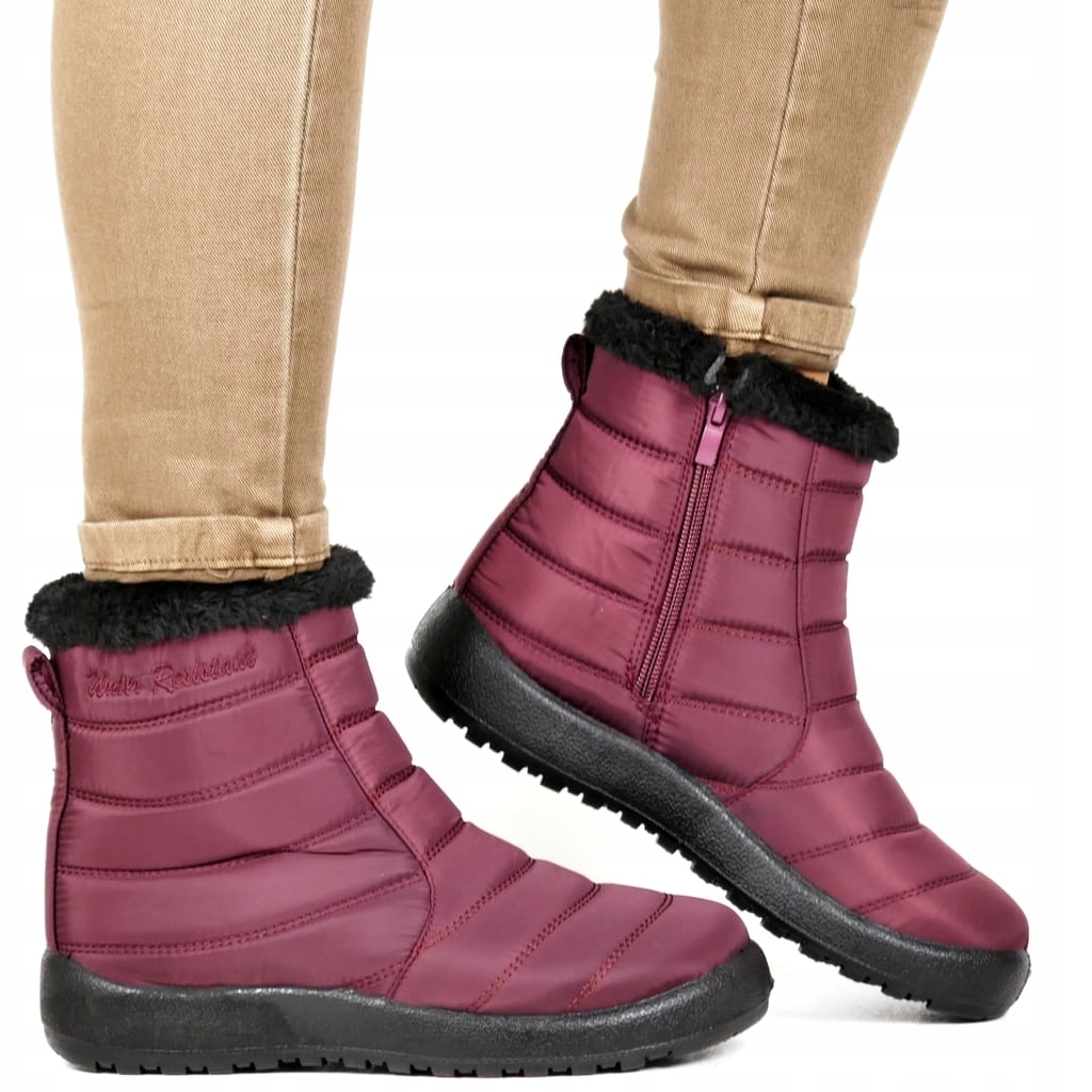 Dámské Nepromokavé Nízké Lehké Sněhule, Pohodlné Pro Každodenní Nošení, Vínové