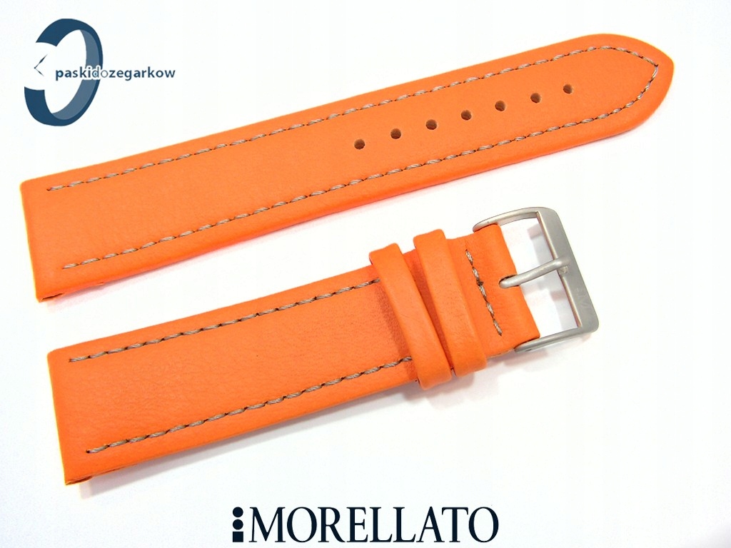 Pásek Morellato Lorica 22 mm kožený, voděodolný, oranžový