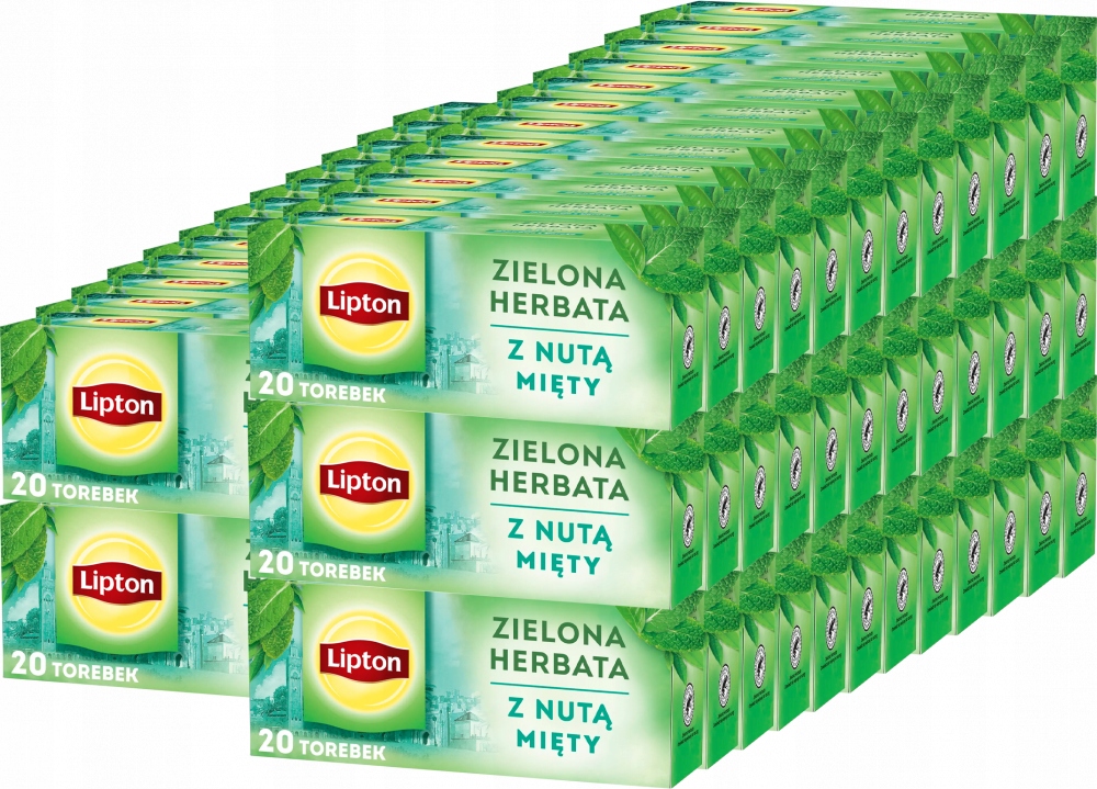 Herbata zielona Lipton z nutą mięty 20 torebek 26g x60