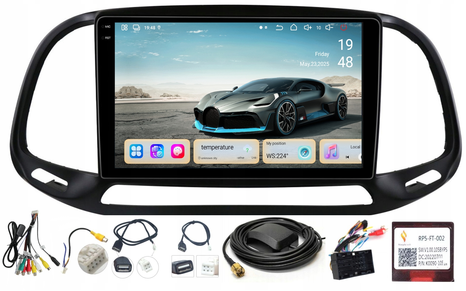 Autorádio Navigace Fiat Doblo III 2015-2022 Android 8GB 256GB Sim