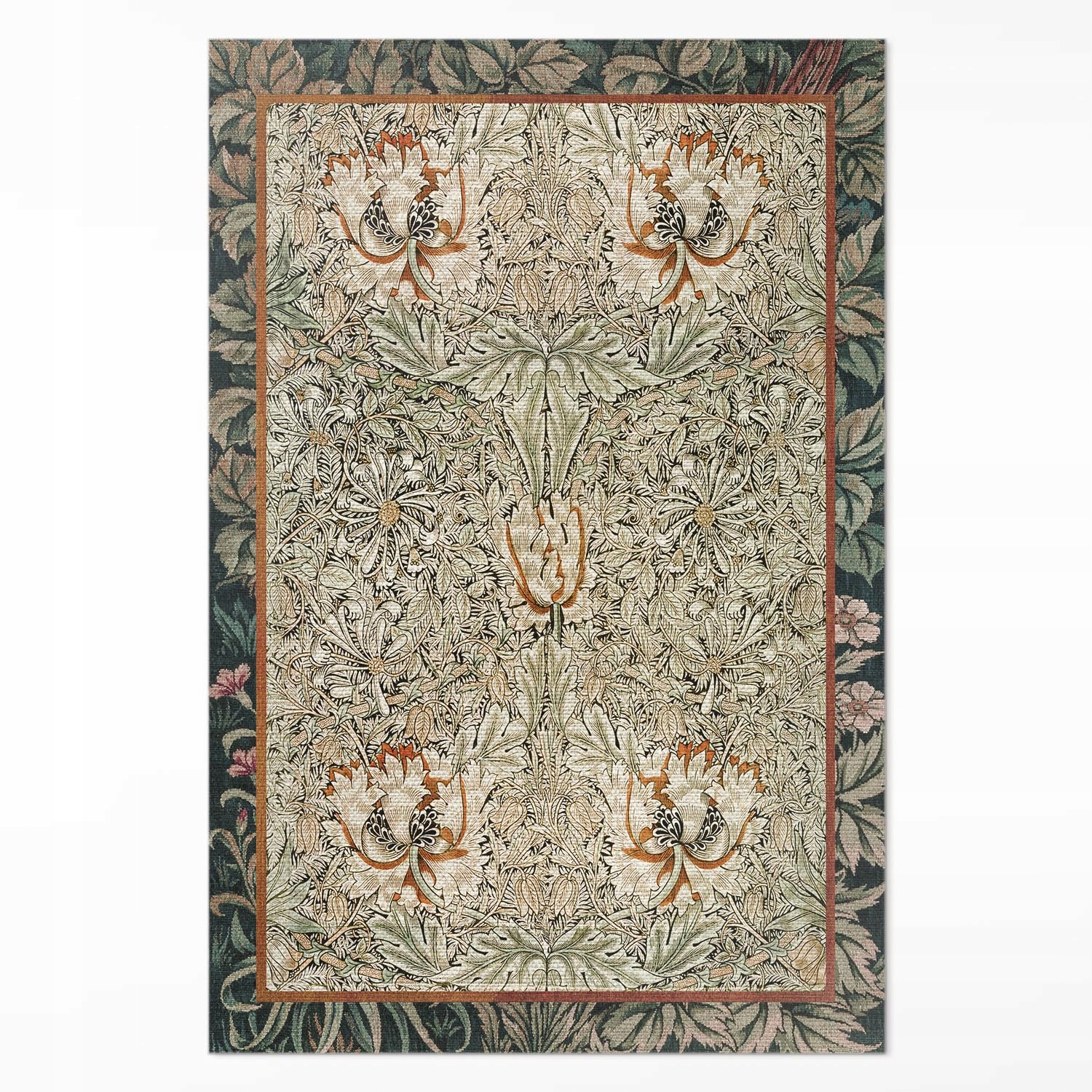 Koberec ve stylu loftu Zimolez William Morris 80 x 120 cm