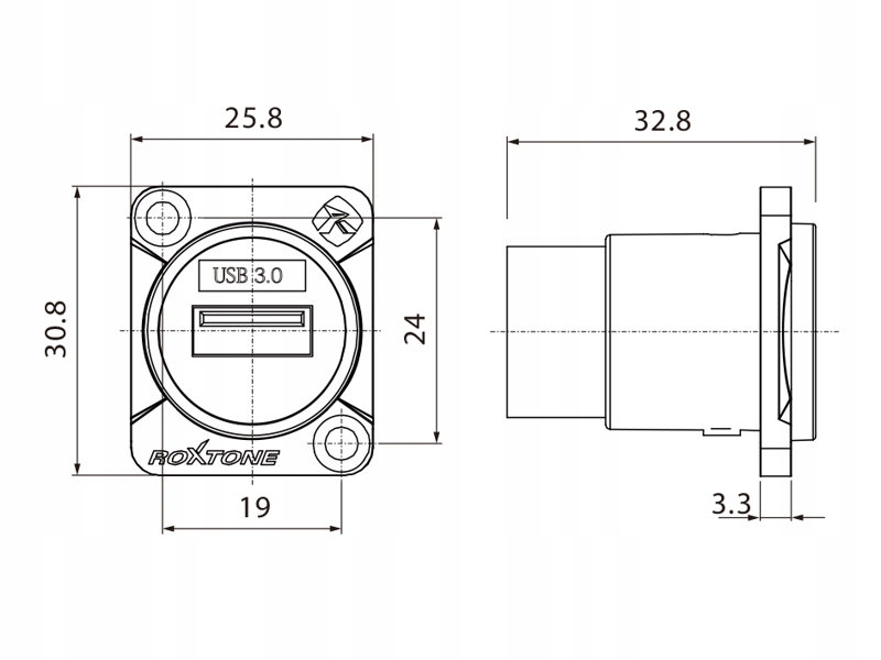 Gniazdo USB 3.0 panelowe Roxtone RAU3D Kod producenta RAU3D