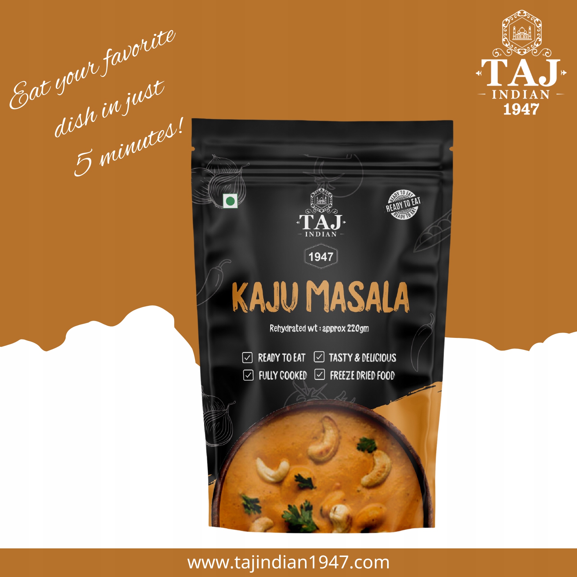 TAJ INDIAN 1947 KAJU MASALA 200G