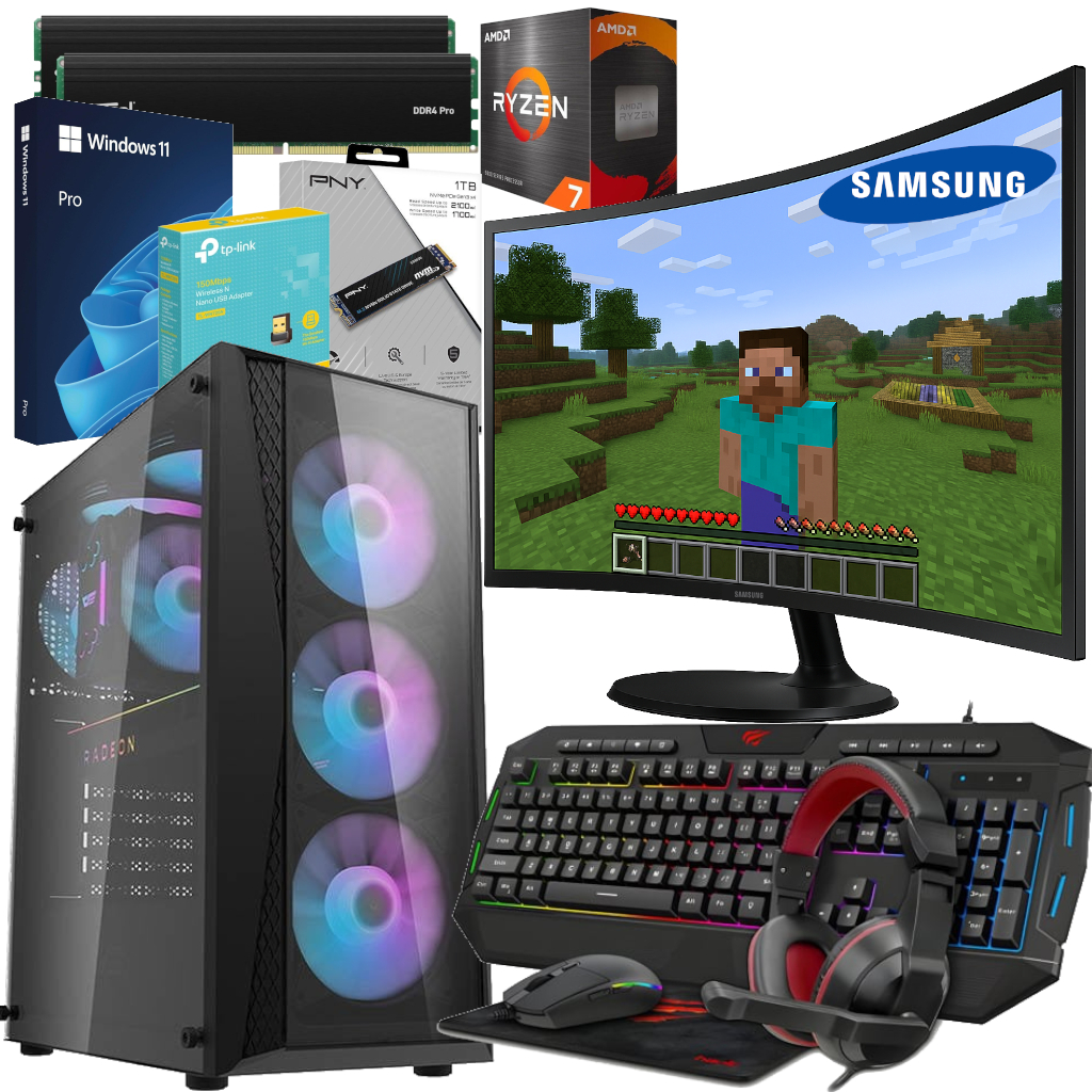 Zestaw Komputer Ryzen 7|Radeon Rx Vega |32GB|1000GB|SAMSUNG|Windows 11 Pro