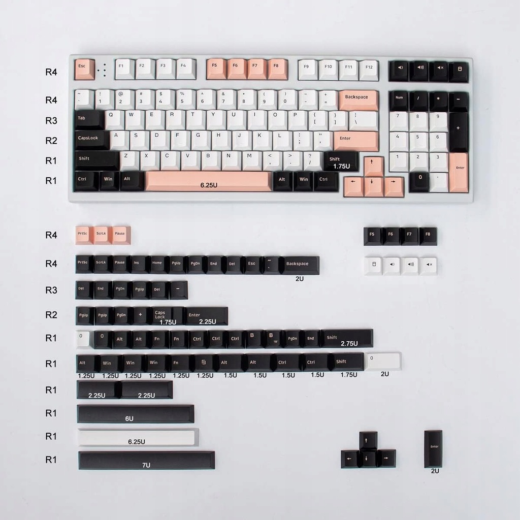 Klawisze do Klawiatury Mechanicznej Pbt Profile Cherry 168szt Ds Olivia