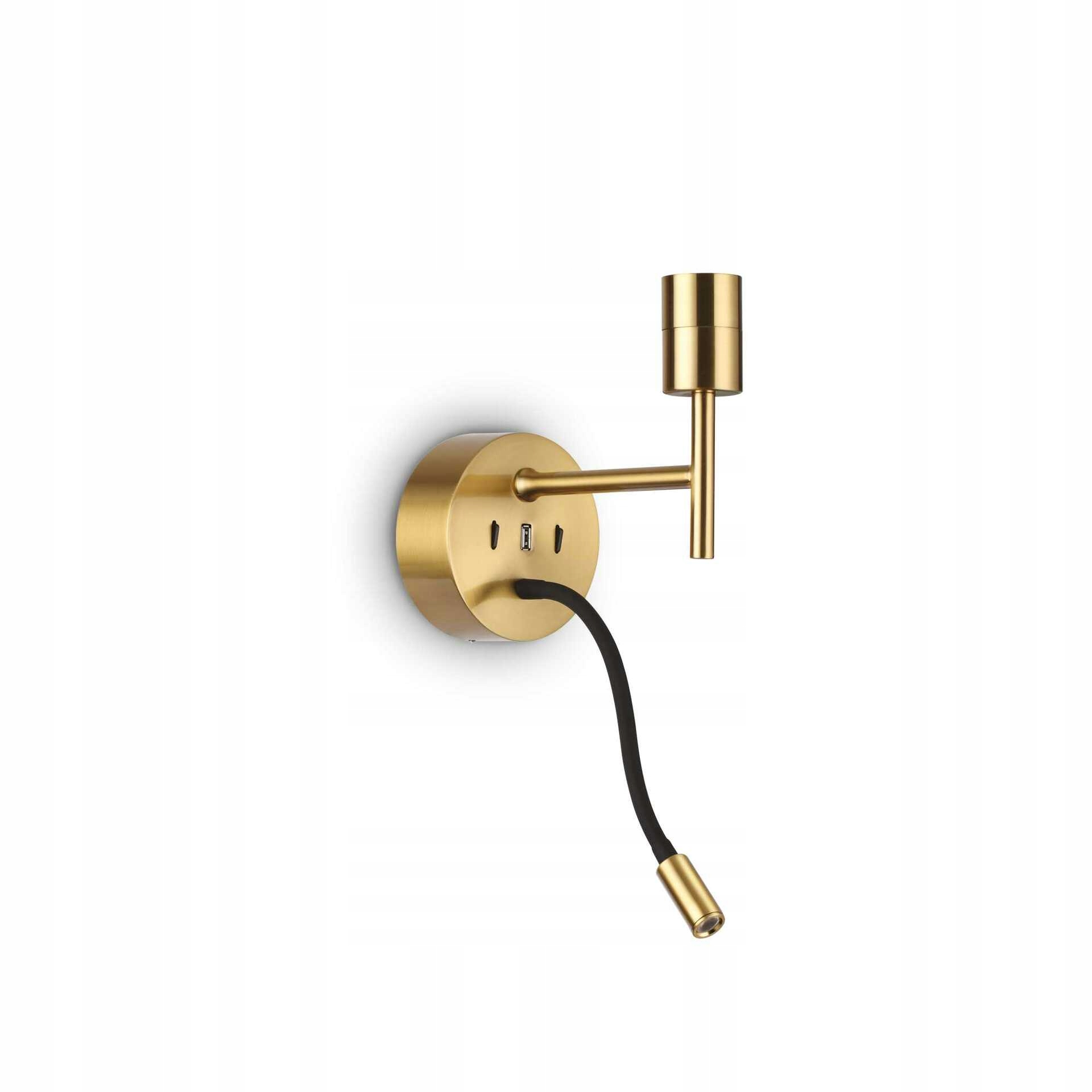 Nástěnné svítidlo Ideal Lux Set Up MAP2 Ottone E27 Led Usb mosaz