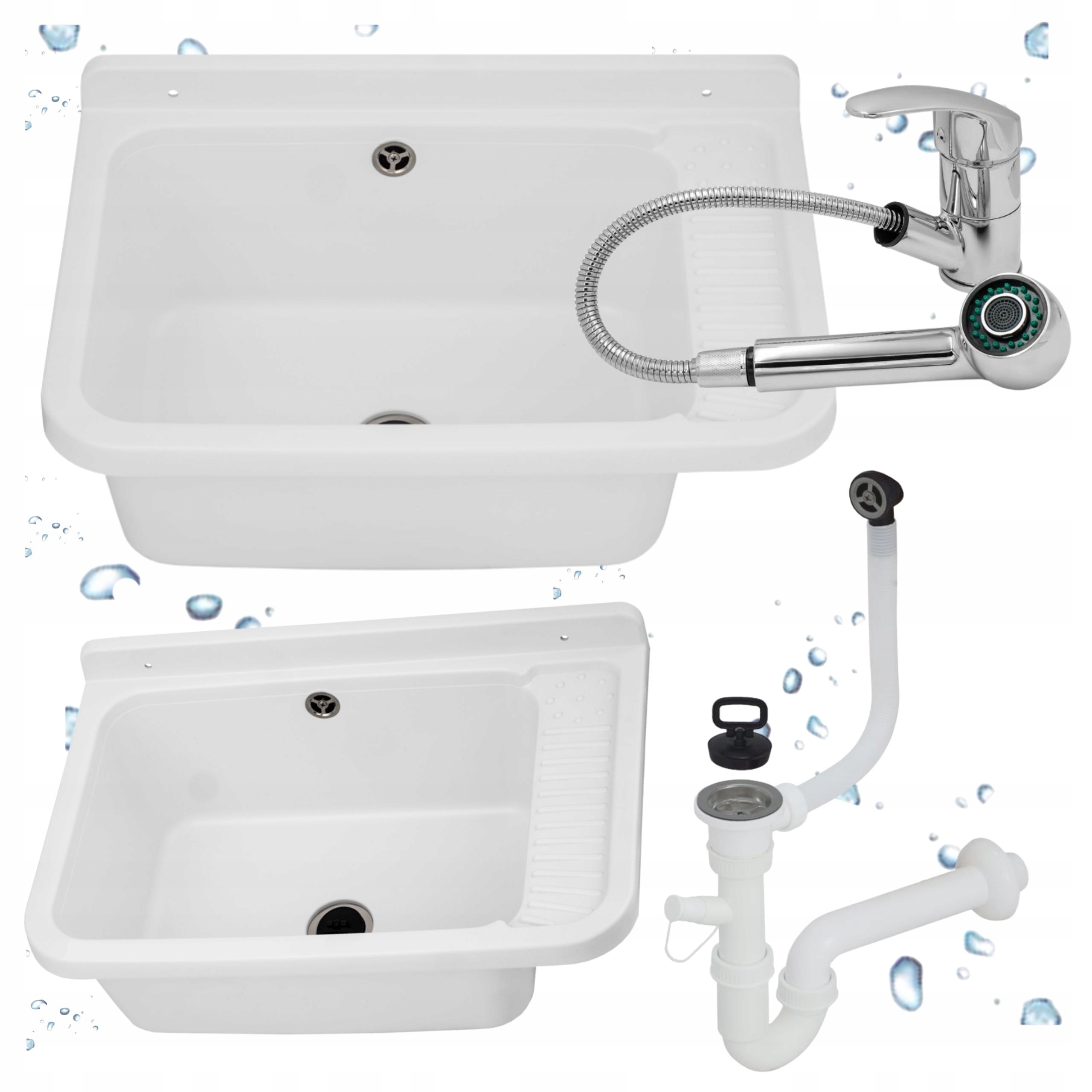 Technická komora Ekonomický dřez Bílá Vyjímatelná baterie Chrom