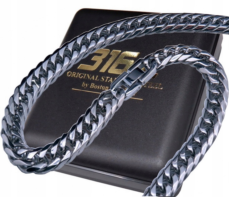 

Gruby Srebrny Łańcuch Łańcuszek Na Szyję Stal 316L