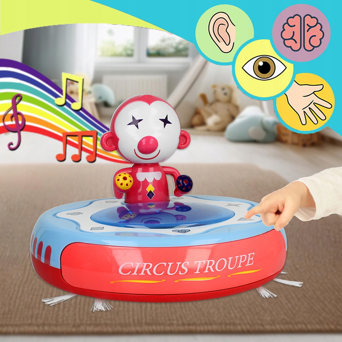 Odkurzacz Robot Sprzątający Vacuum Cleaner Jeździ Śpiewa Świeci 2 Szczotki Marka Stator