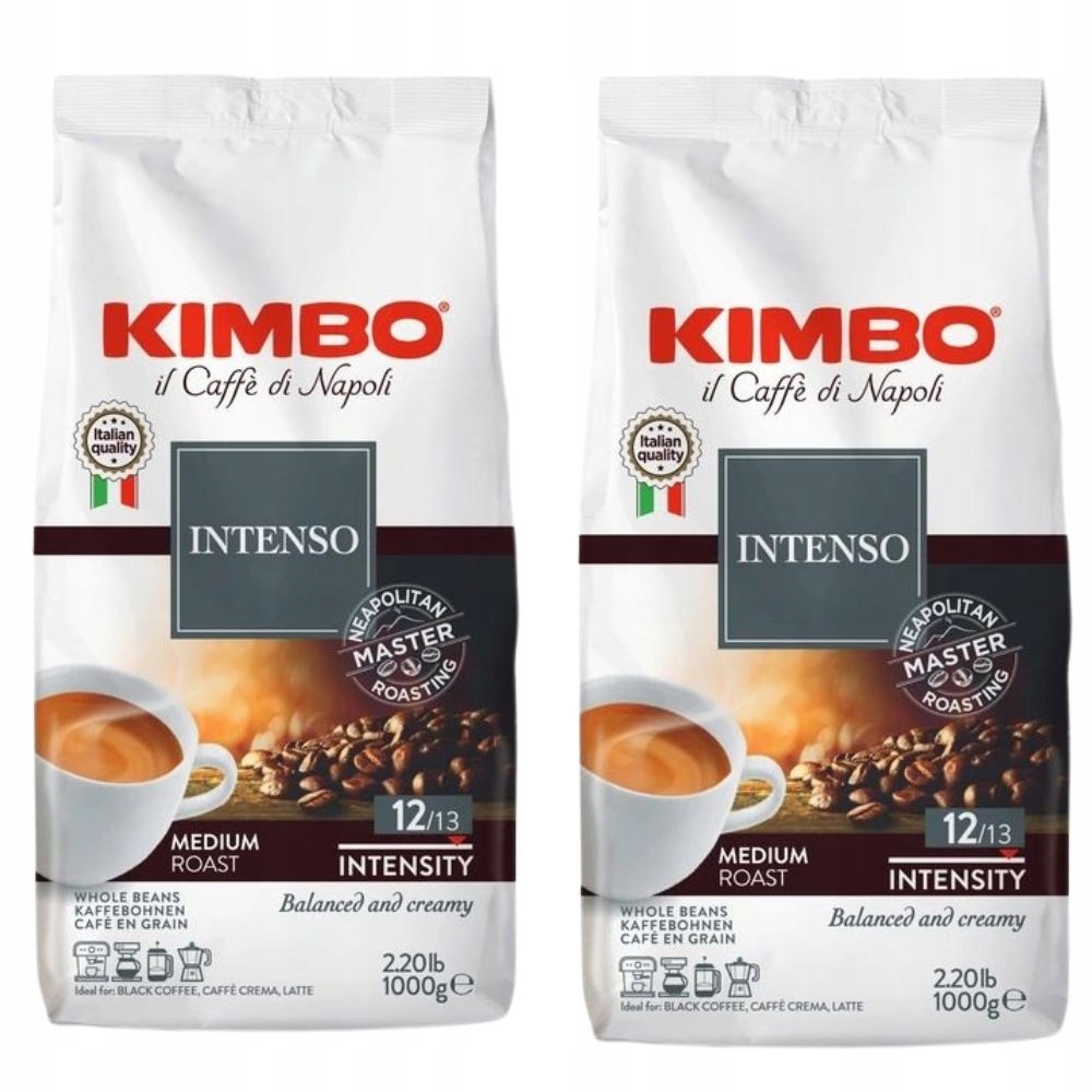 Levně Káva zrnková Kimbo Aroma Intenso smíšená 50/50 arabica robusta 2x1 kg