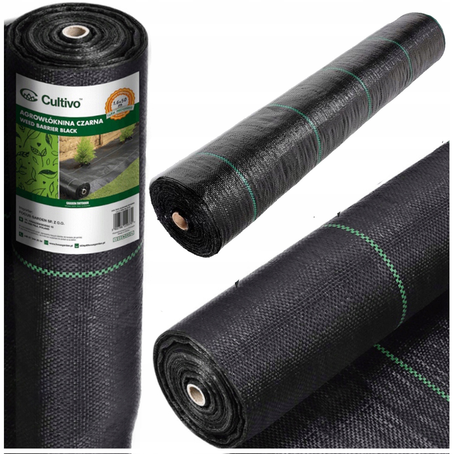 Agrotkanina Agrowłóknina Antychwastowa 1,6x50m Czarna 90g Długa Rolka