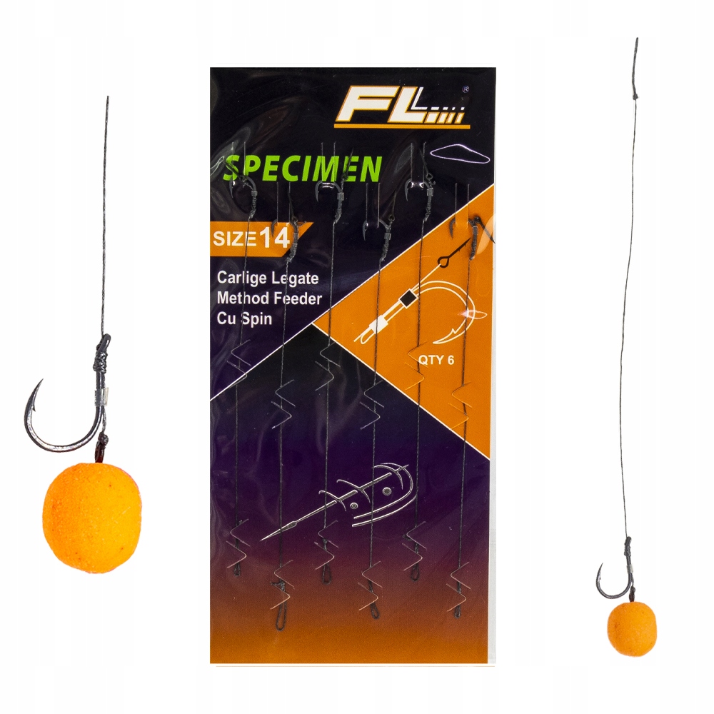 Przypony Method Feeder z bagnetem przypon plecionka Zestaw 6szt. r.14