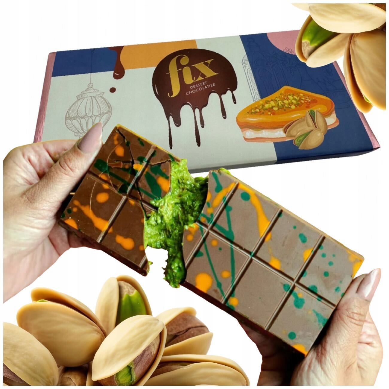 FIX DUBAI CHOCOLATE 200g DUBAJSKÁ ČOKOLÁDA JEDINÁ 100% ORIGINÁLNÍ Z