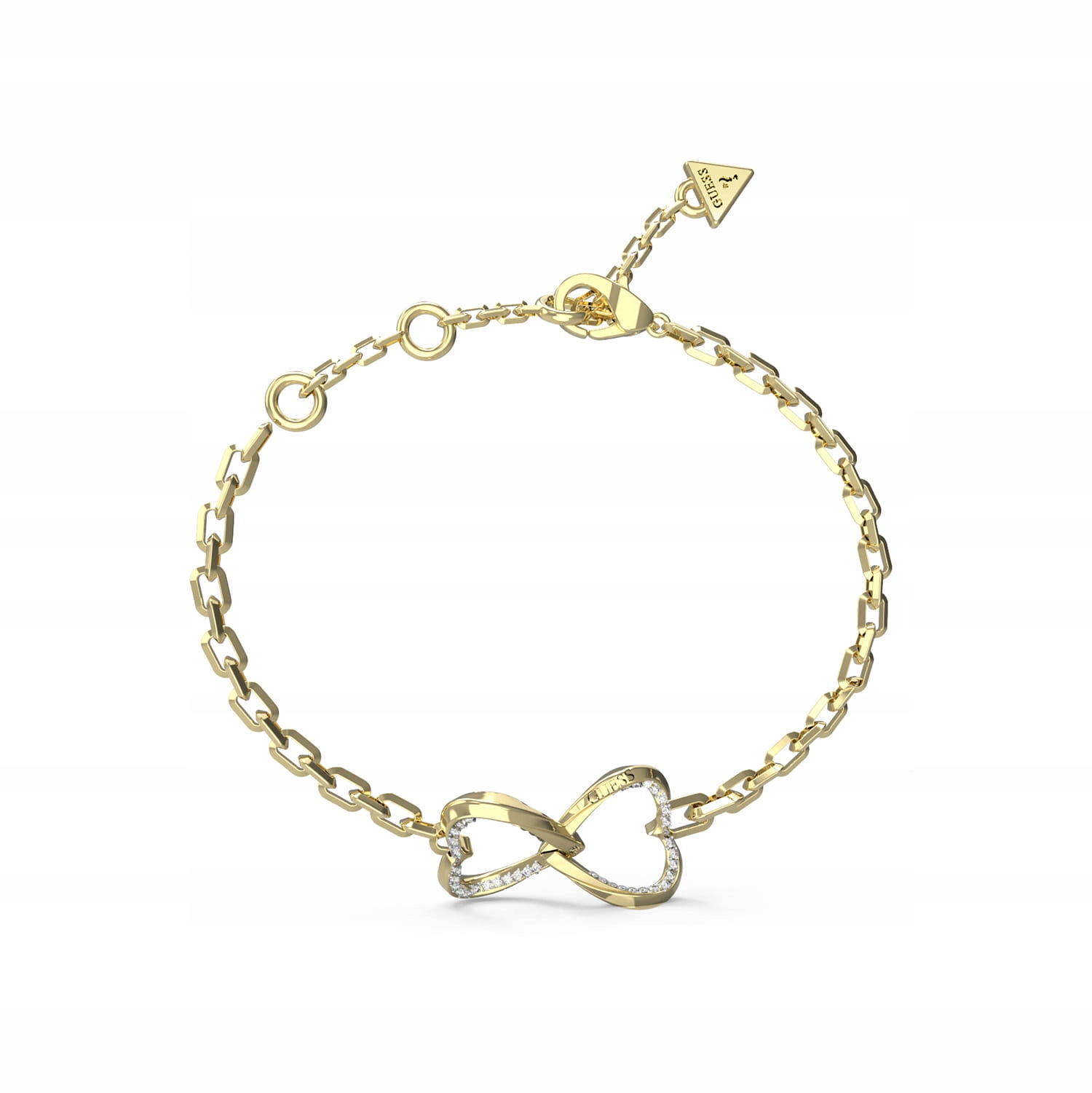 Dámský náramek Guess Mon Amour Spojená srdce ocel pozlacená vel