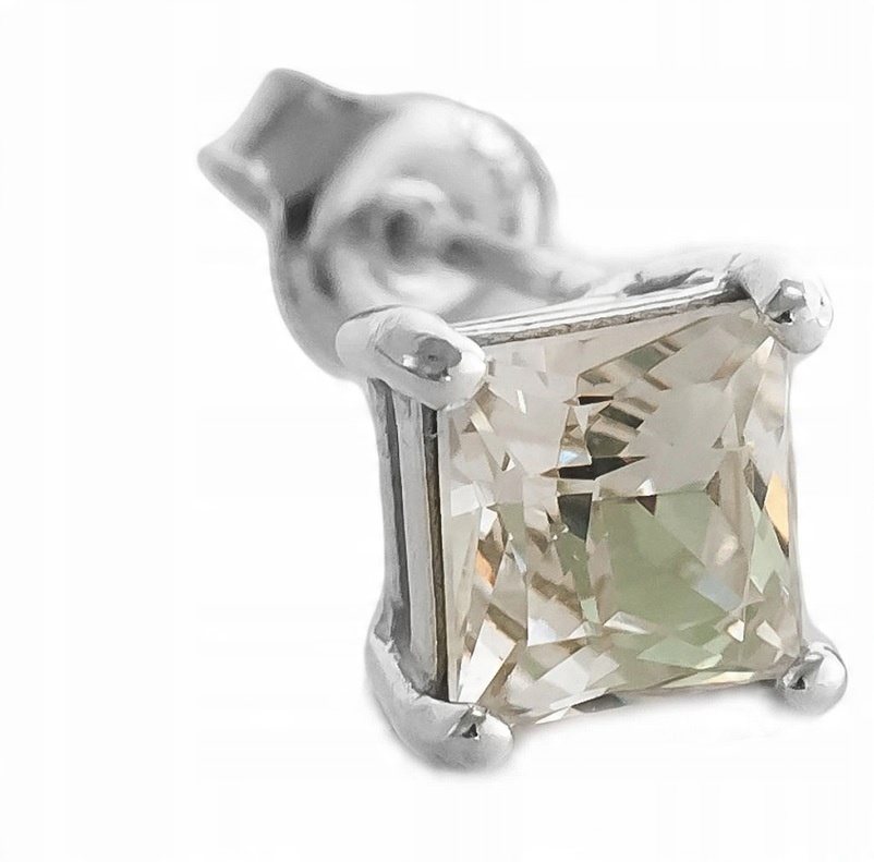 

Z kr Swarovski Cyrkonia 6 mm Kolczyk Diament 925