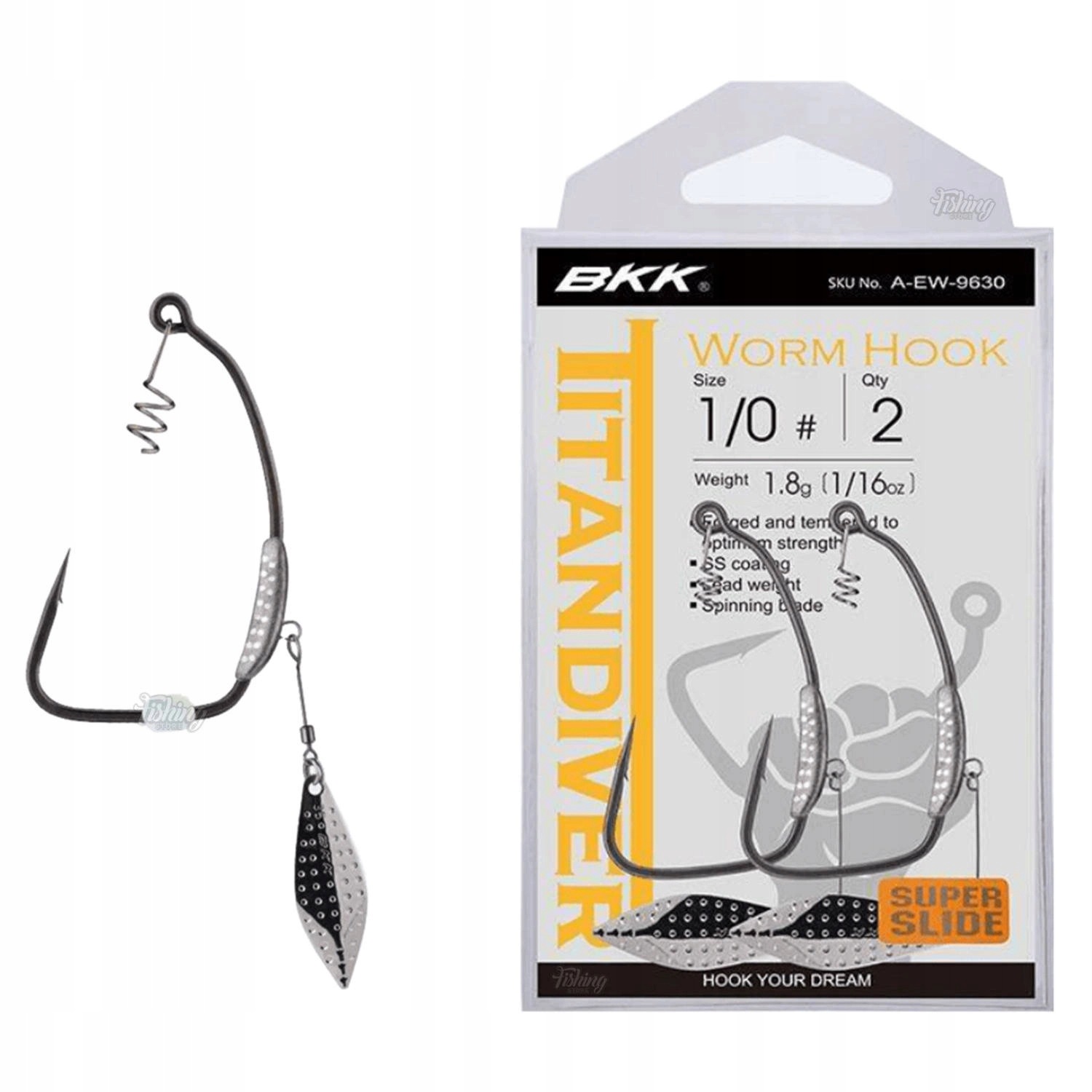 Haczyki offsetowe Bkk Titan Diver 4/0, 4.8g, 2szt