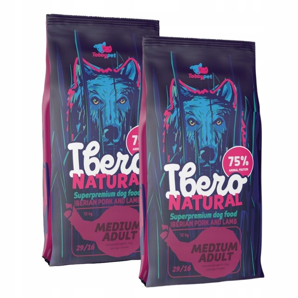 Levně Sada 2x Ibero Natural Medium Adult 2x3 kg Dárek Zubní kousátka