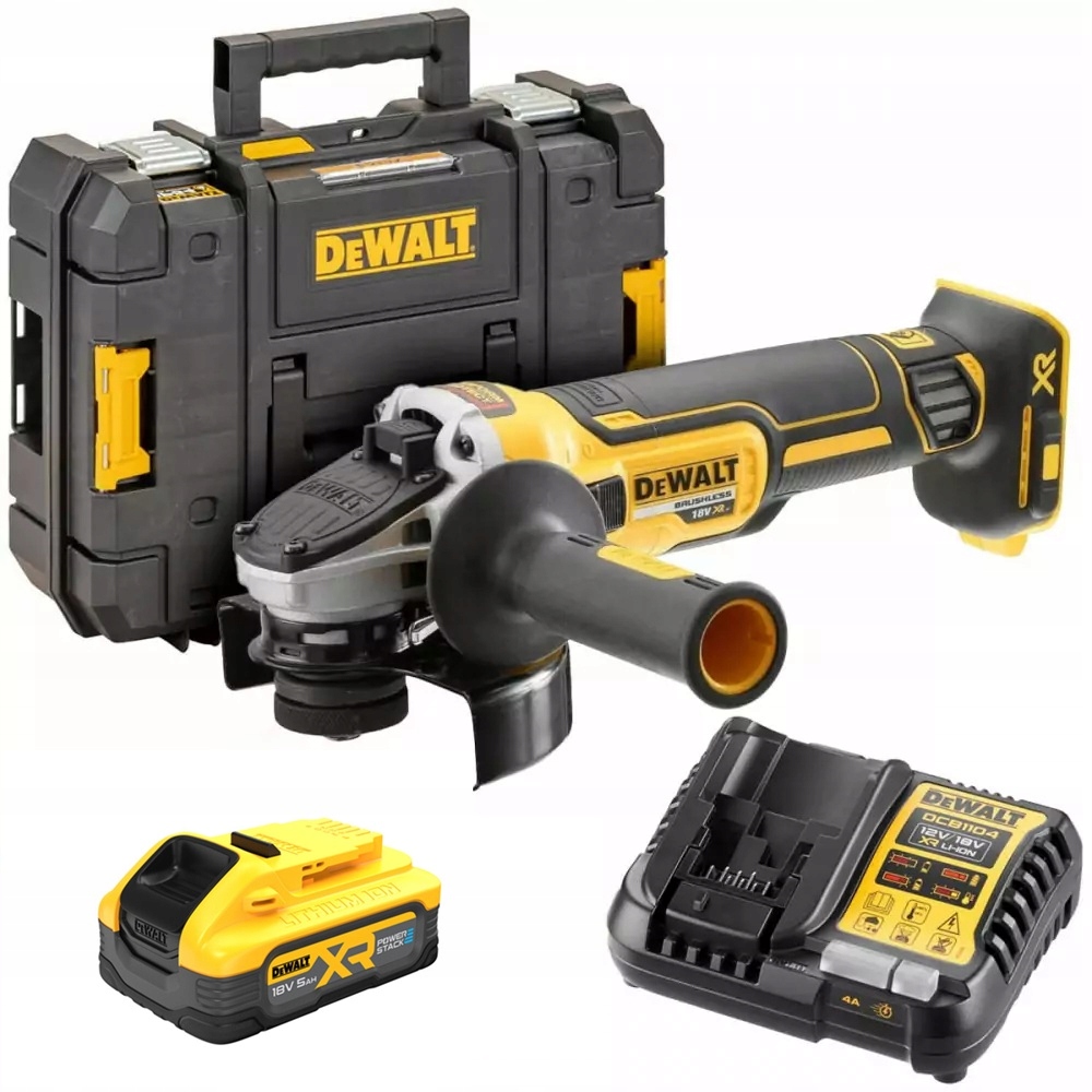 DCG405H1T Dewalt Szlifierka Kątowa 125MM Z Akum. Powerstack 5AH I Ładowarką