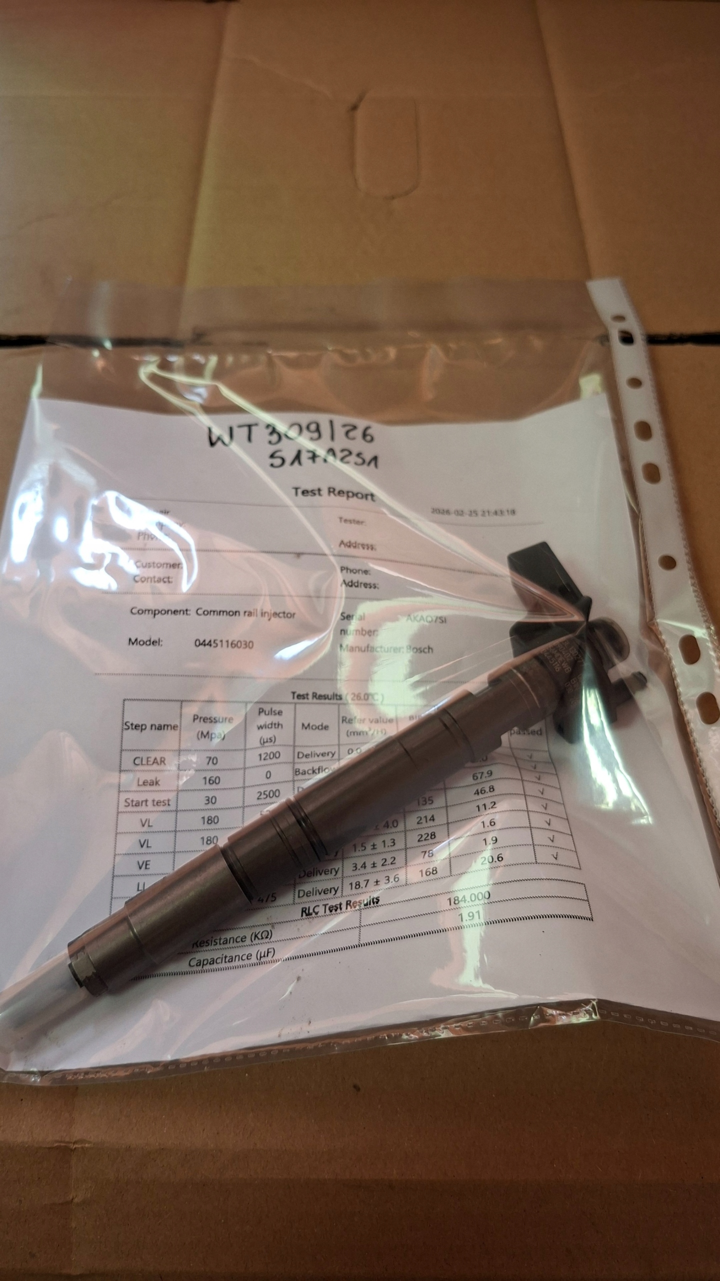 injector VW 2.0TDI BOSCH 0445116030 WYDRUK