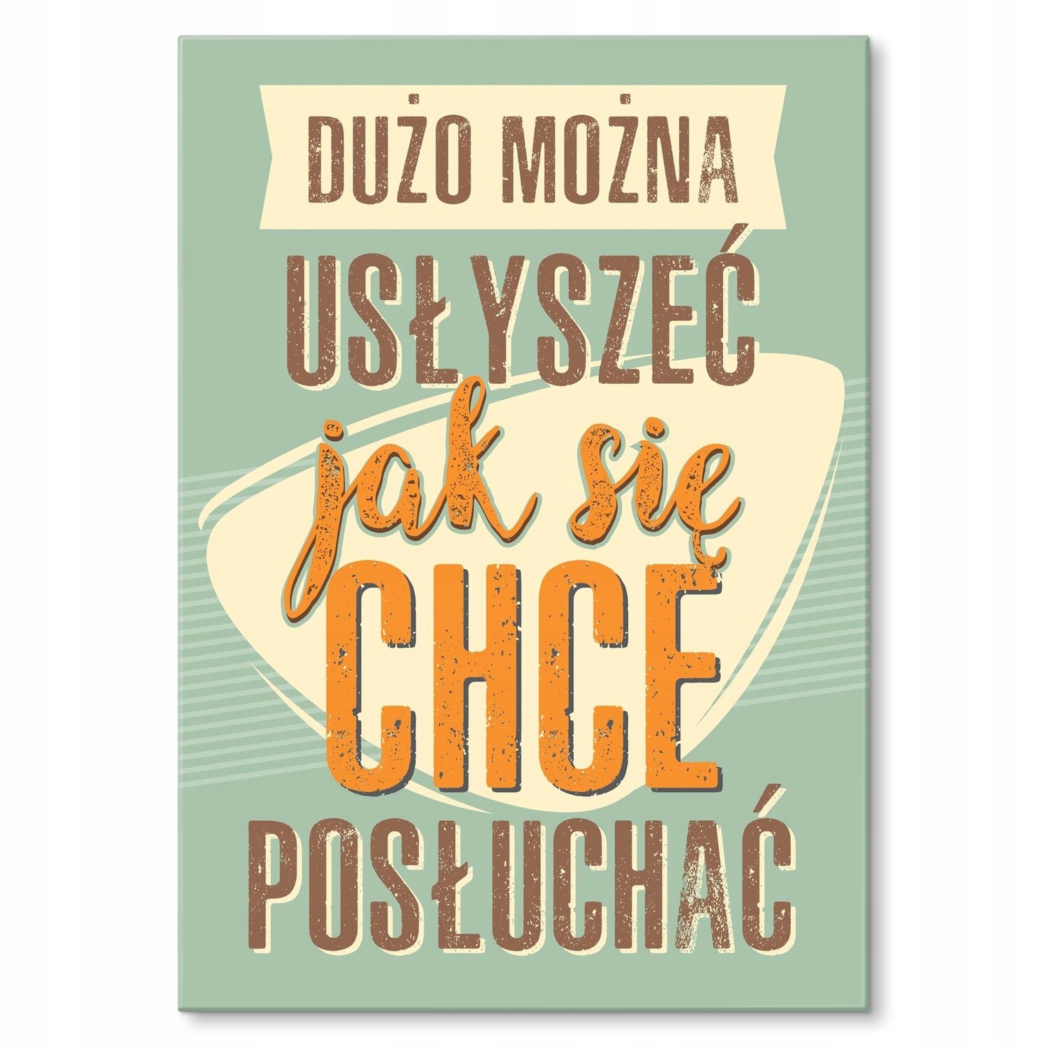 Kovový plakát Uslyšíte mnoho Dárek 42 x 59 cm