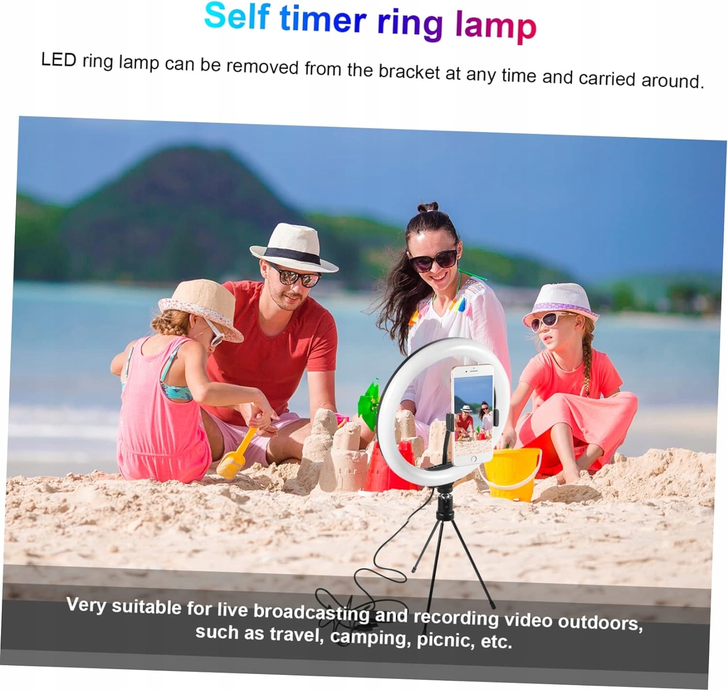 1 Zestaw Piękno Światła Żywo Statyw Do Telefonu Komórkowego Statyw Obsługiwane systemy operacyjne Android