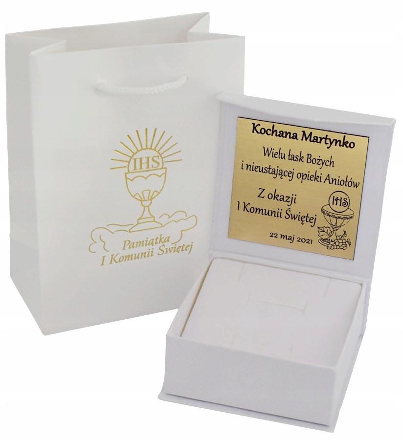 ŁAŃCUSZEK SREBRNY PANCERKA PEŁNY Z MEDALIKIEM 925 KOMUNIA GRAWER GRATIS Splot Pancerka