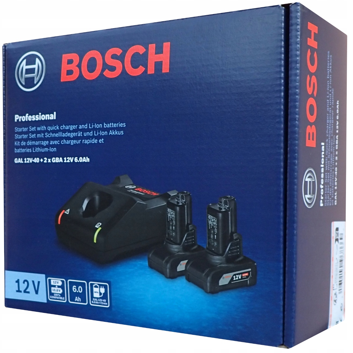 2x Akumulátor Baterie Sada Bosch Gba 6.0Ah Nabíječka Gal 12V-40