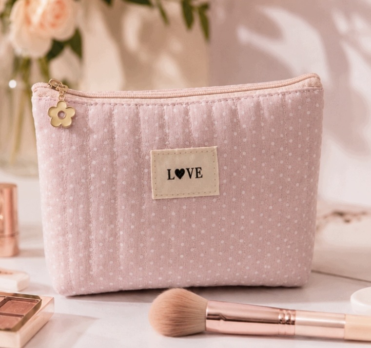 Kosmetyczka Damska Love Cosmos Bijoux Pikowana Różowa 20x14 Organizer