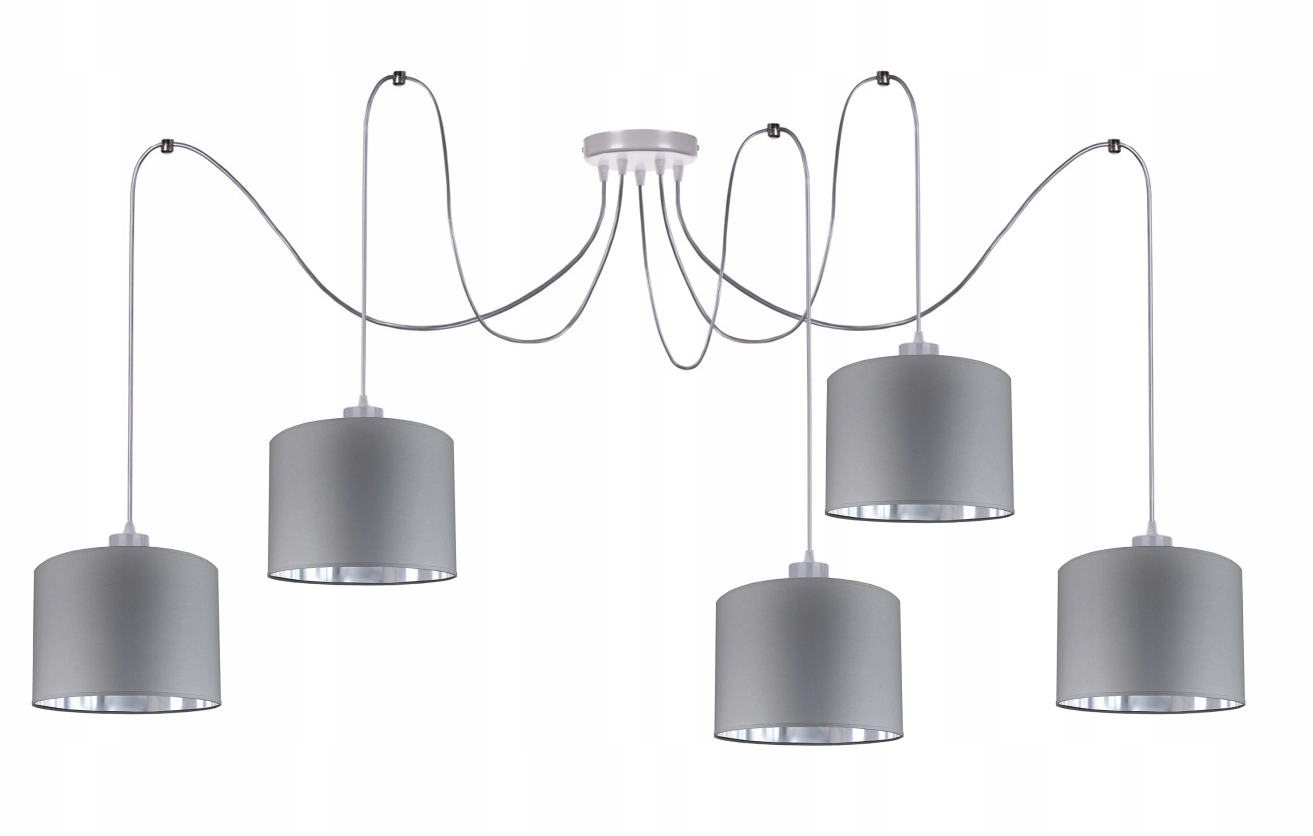 

Lampa Wisząca Sufitowa Żyrandol Nowoczesna Szara