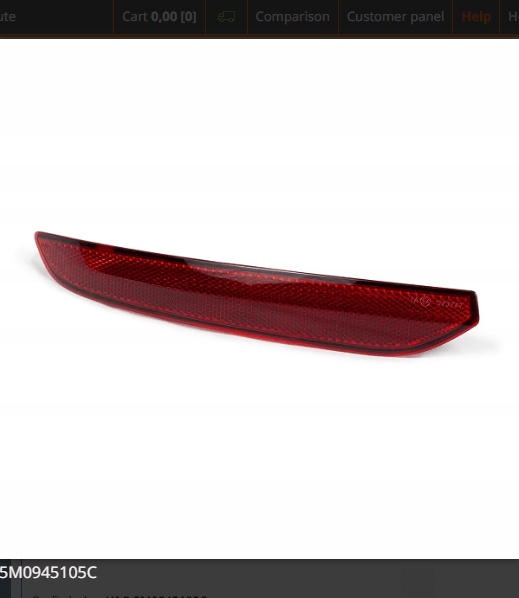 SZKŁO ODBŁYSKOWE TYLNE VAG