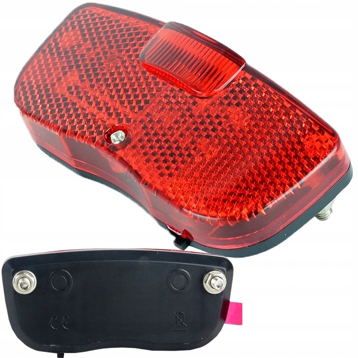 Lampka rowerowa 3 Led na bagażnik tył lampa tylna na 2 śruby baterie 2x Aa