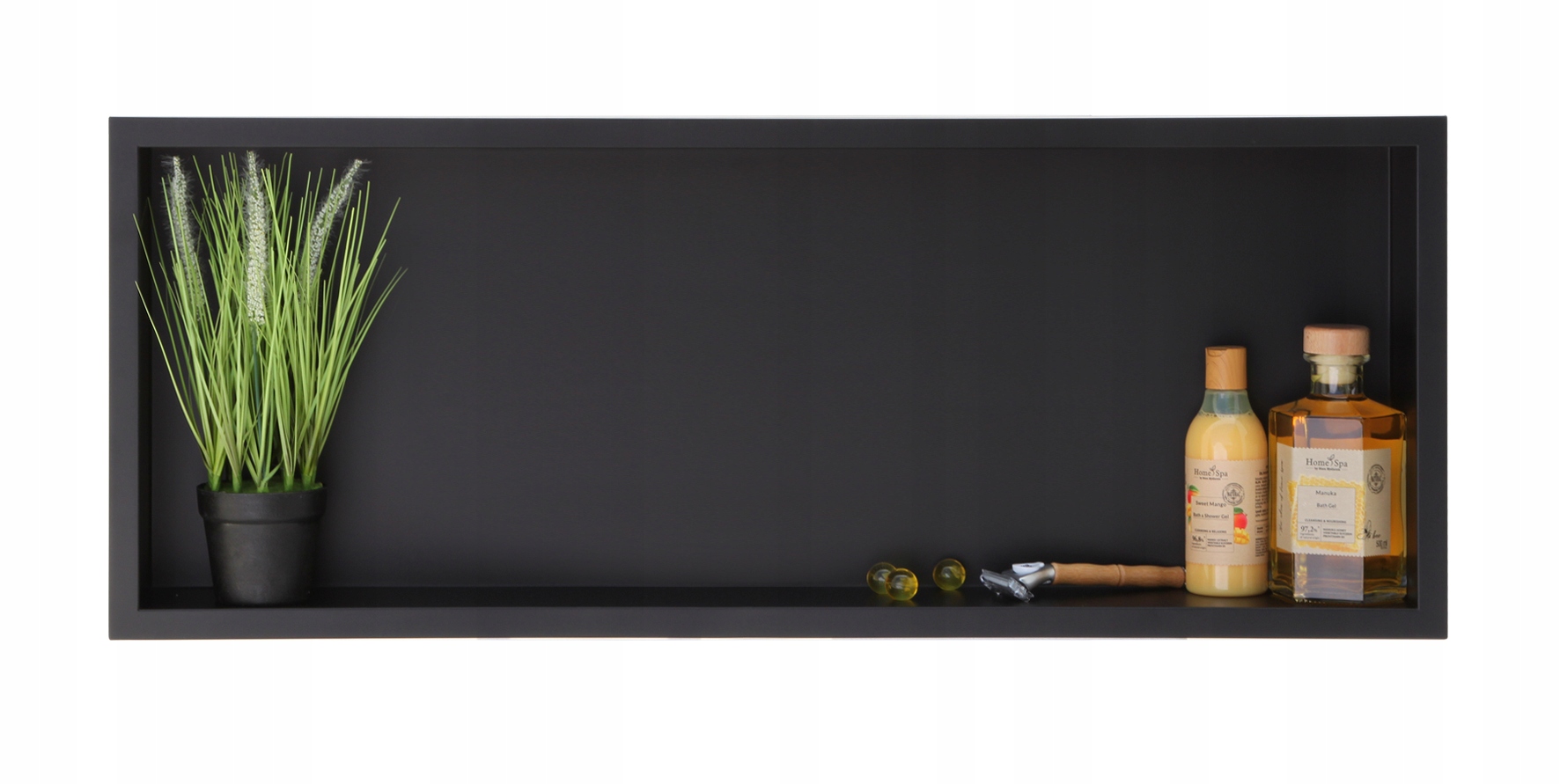 Wall-box One Black Jednoduchá polica čierna 90x30x7 cm