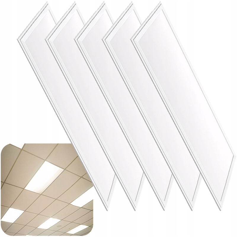 5x Lampa Sufitowa Panel Led Kaseton Wpuszczany Sufit Podwieszany 40W 120cm