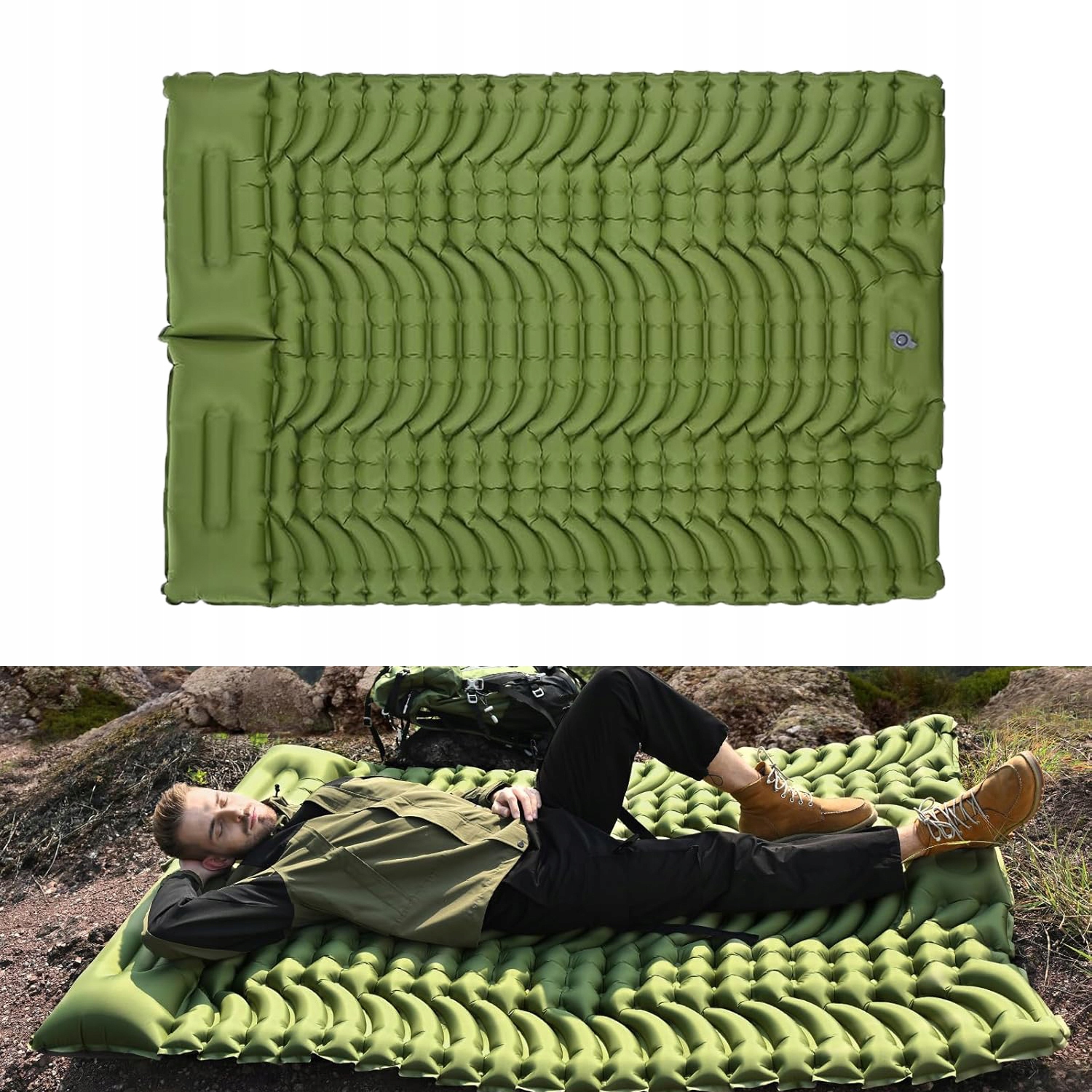 Samonafukovací matrace pro dva na kempování, 10 cm extra silná