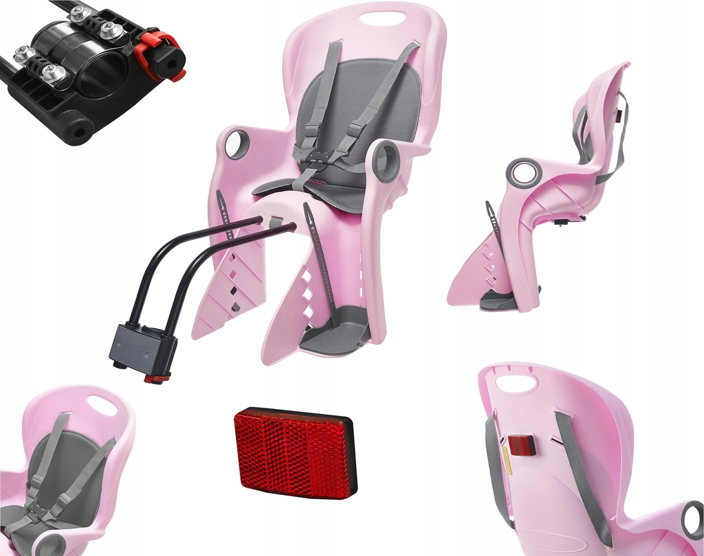 Fotel rowerowy Fotelik na rower bagażnik pasy 5pkt