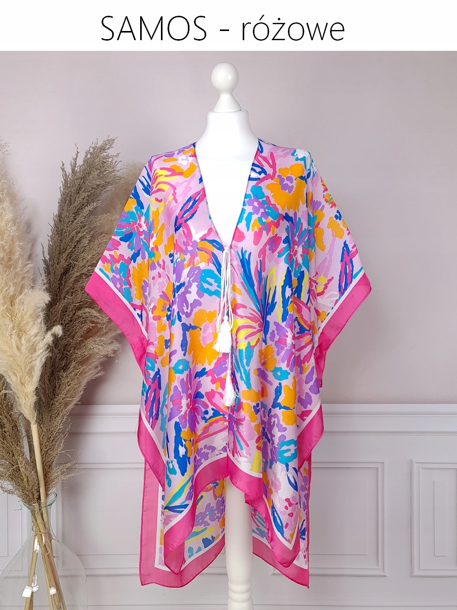 JEDWABNE PAREO CHUSTA PLAŻOWA narzutka BOHO KOLORY Marka Distribution4you