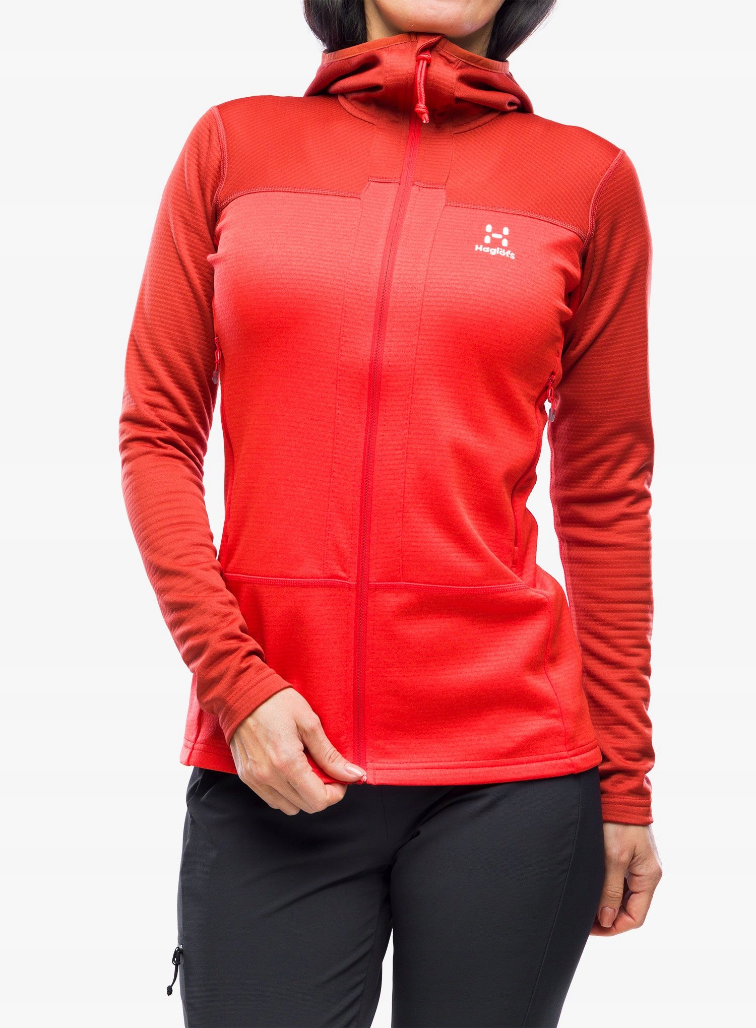 Mikina fleecová dámská Haglofs Roc Flash Mid Hood corrosion/poppy red M